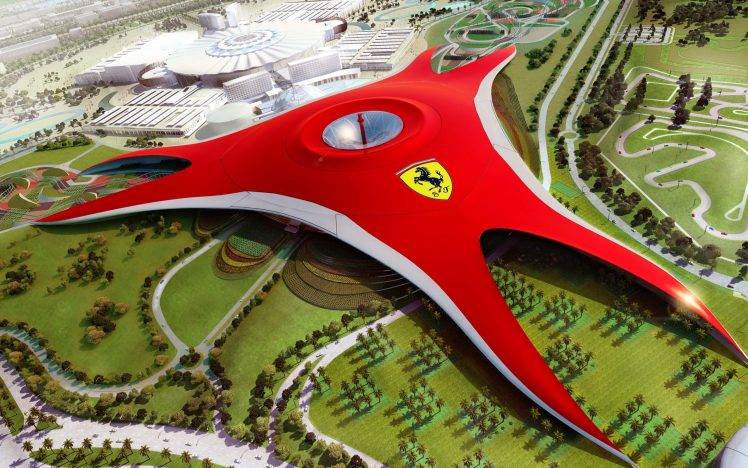 Ferrari World, Ferrari, Abu Dhabi, Building, City, Cityscape HD Wallpaper Desktop Background