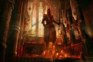 Dragon Age II, Dragon Age, Fantasy Art, Concept Art, Video Games, Candles, Statue, Temple