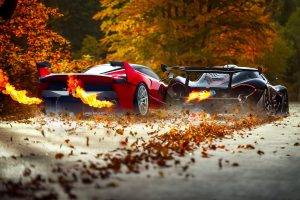 race Cars, Car, Ferrari FXXK, McLaren P1, Fire