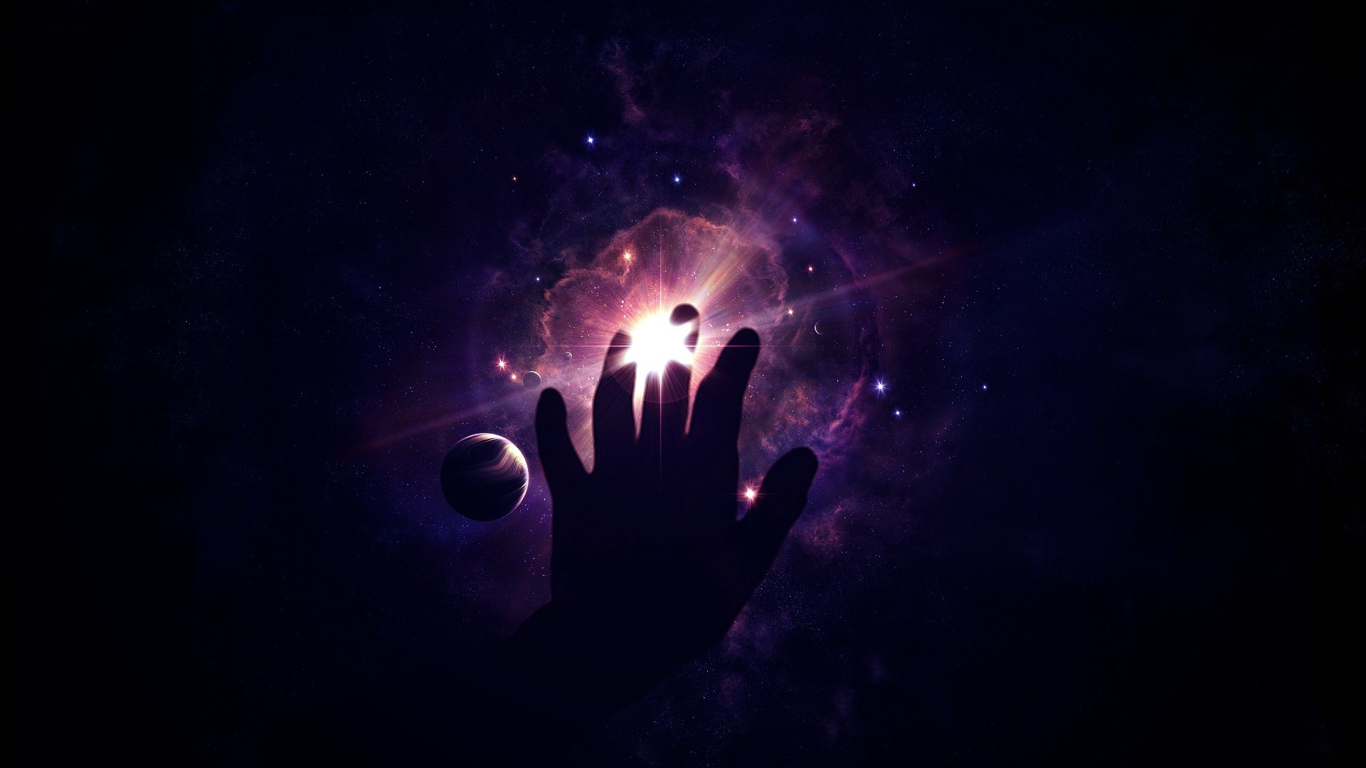 hand, Artwork, Universe Wallpaper