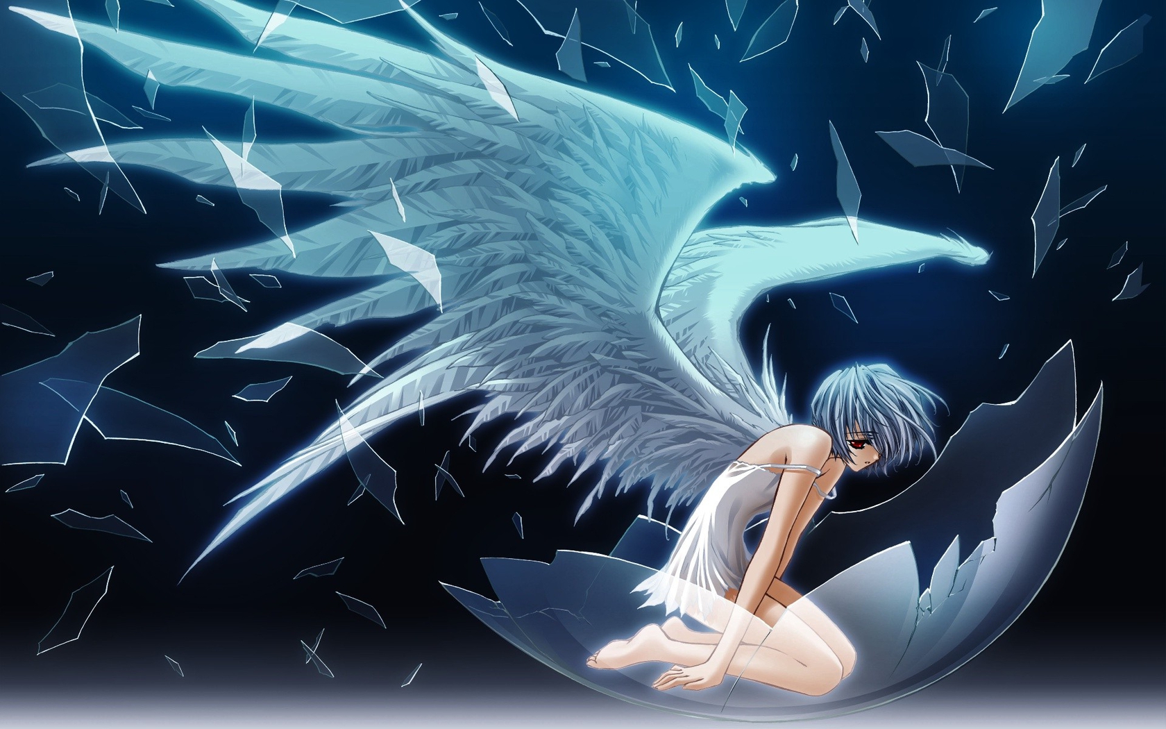 eggs, Angel, Anime Girls, Wings Wallpaper