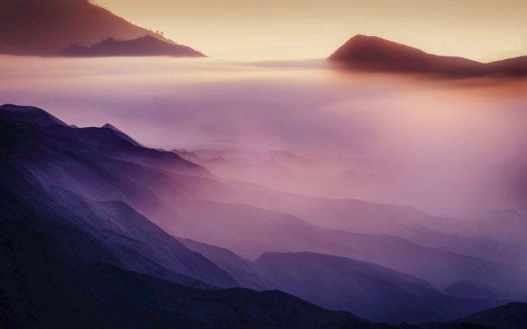 nature, Landscape, Mist, Mountain, Sunrise, Morning, Colorful HD Wallpaper Desktop Background