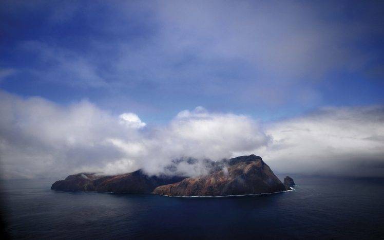 nature, Landscape, Island, Sea, Chile, Hill, Clouds, Aerial View HD Wallpaper Desktop Background