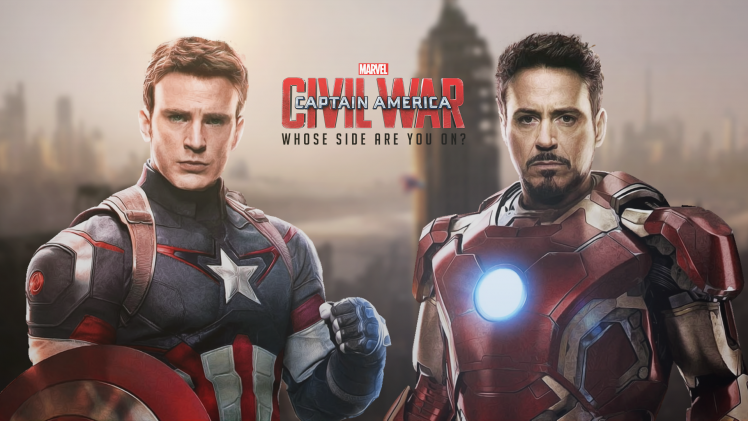 Iron Man, Tony Stark, Captain America, Captain America: Civil War, Civil War (comics), Steve Rogers, Robert Downey Jr., Chris Evans, Marvel Comics HD Wallpaper Desktop Background