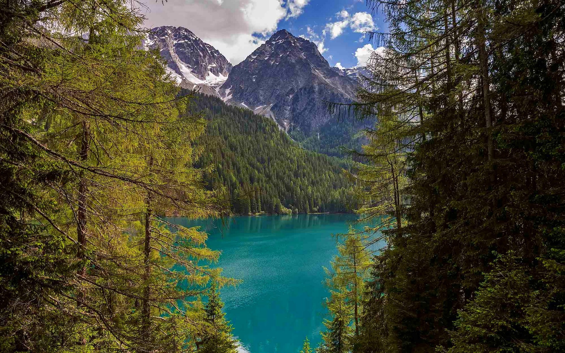 landscape, Nature, Lake, Italy, Forest, Mountain, Clouds, Alps, Trees, Turquoise, Water, Green, Summer Wallpaper