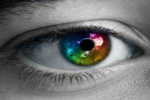 colorful, Eyes, Closeup, Selective Coloring