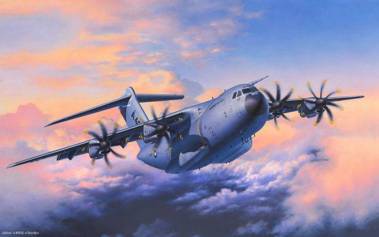 aircraft, Military Aircraft, Airbus, Airbus A400M Atlas, Artwork, Propeller HD Wallpaper Desktop Background
