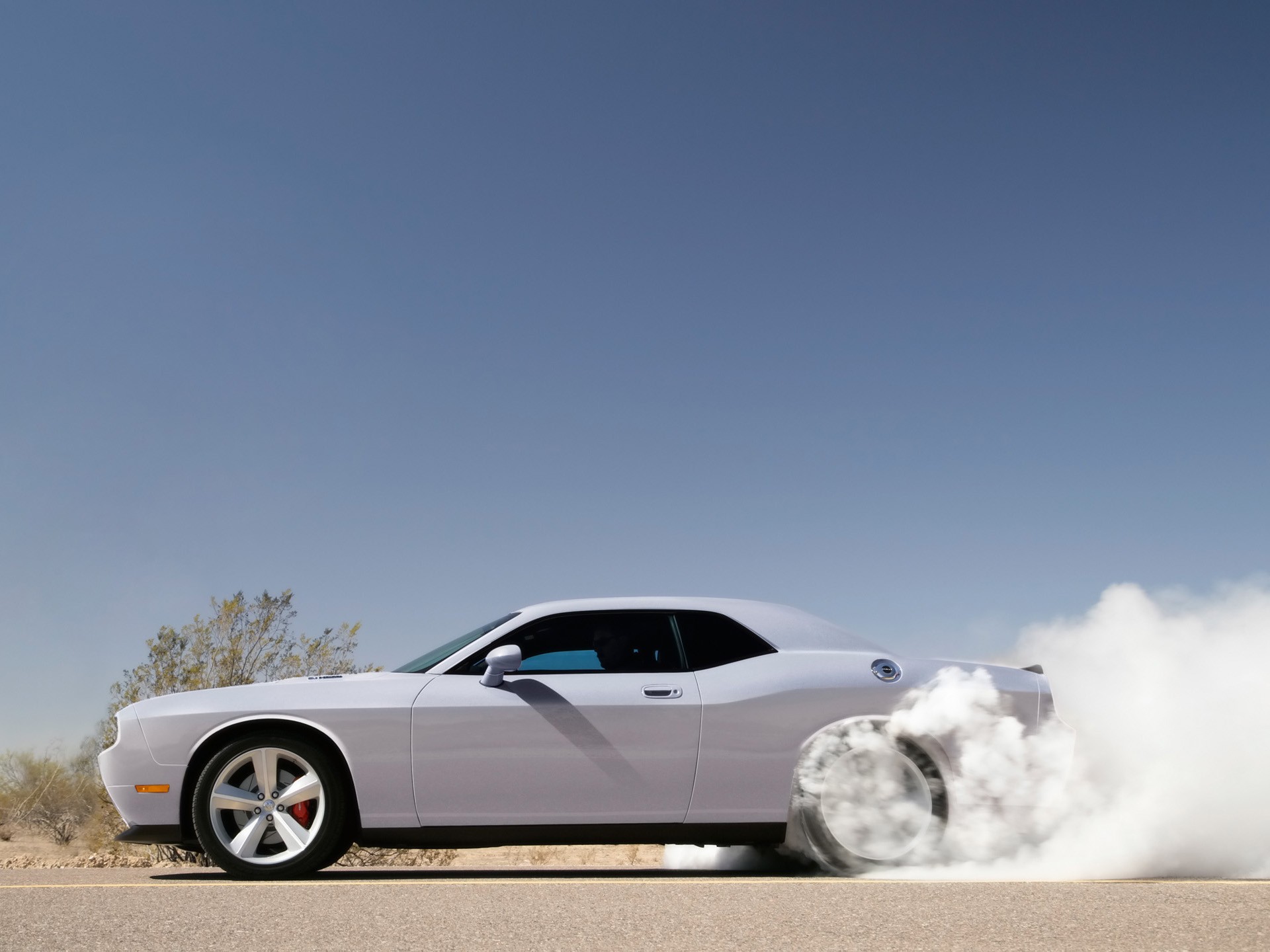 muscle Cars, Car, Burnout, Dodge Challenger, Smoke, White Cars Wallpaper