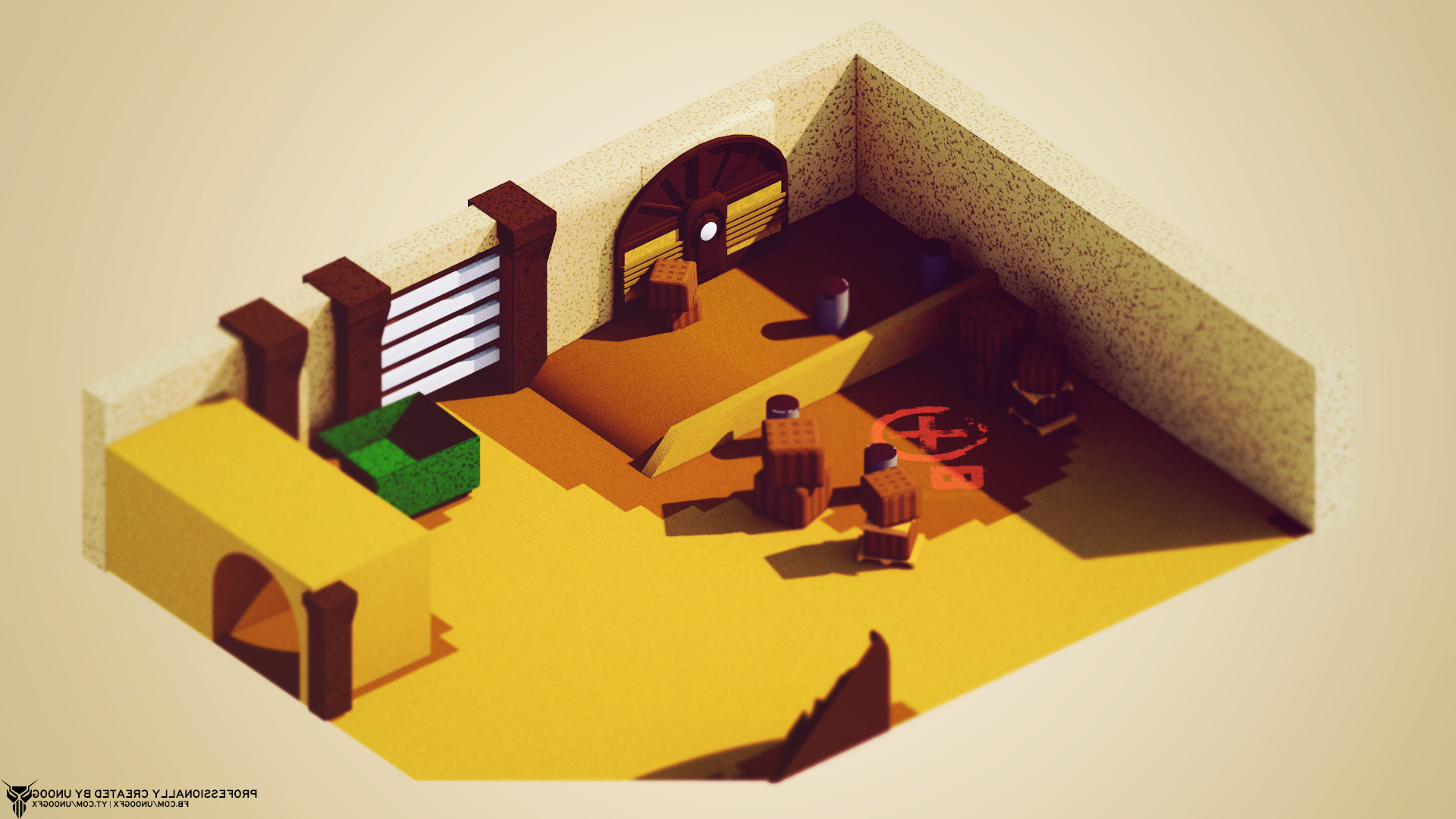 low Poly, Isometric, Counter Strike: Global Offensive, 3D, Render Wallpaper