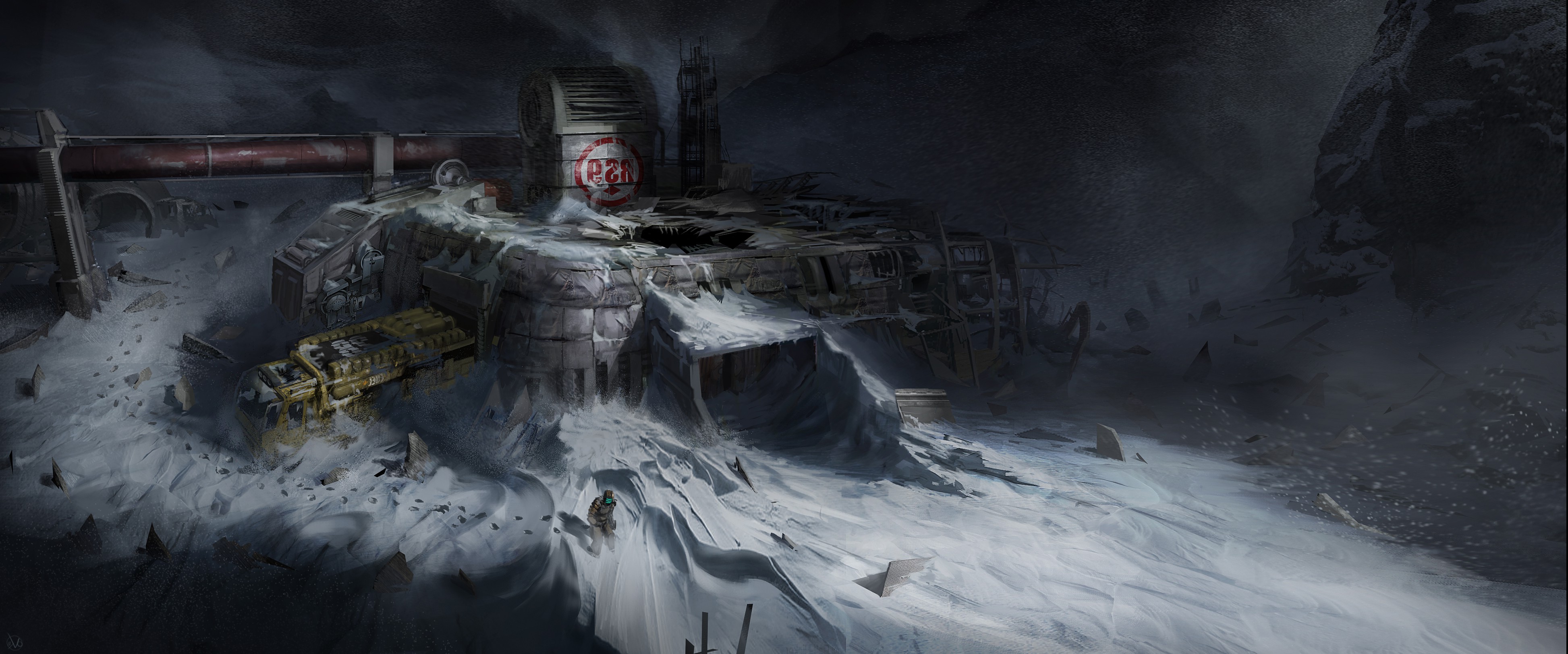 abandoned, Snow, Science Fiction, Dead Space Wallpaper