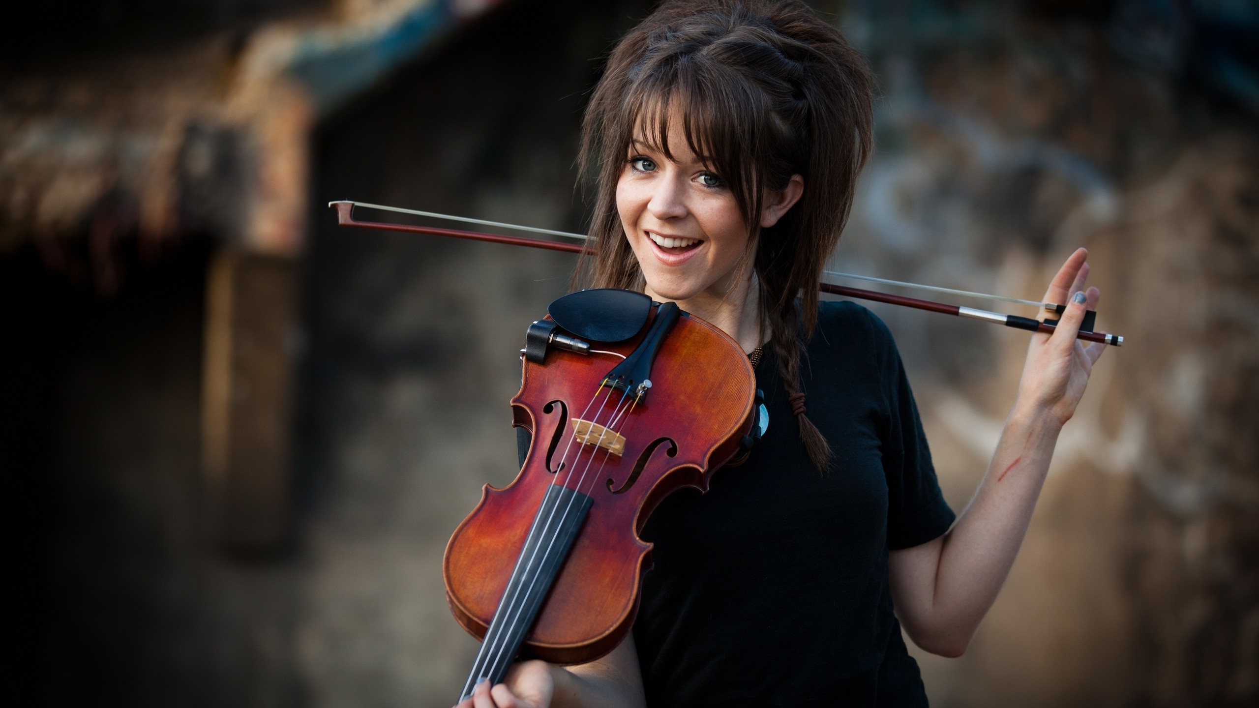 Lindsey Stirling, Depth Of Field, Violin Wallpaper