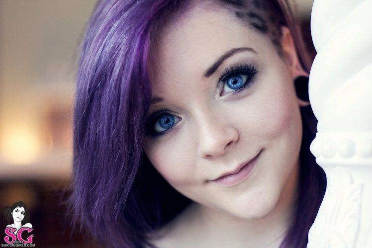 purple Hair, Blue Eyes, Suicide Girls, Maisie Suicide HD Wallpaper Desktop Background
