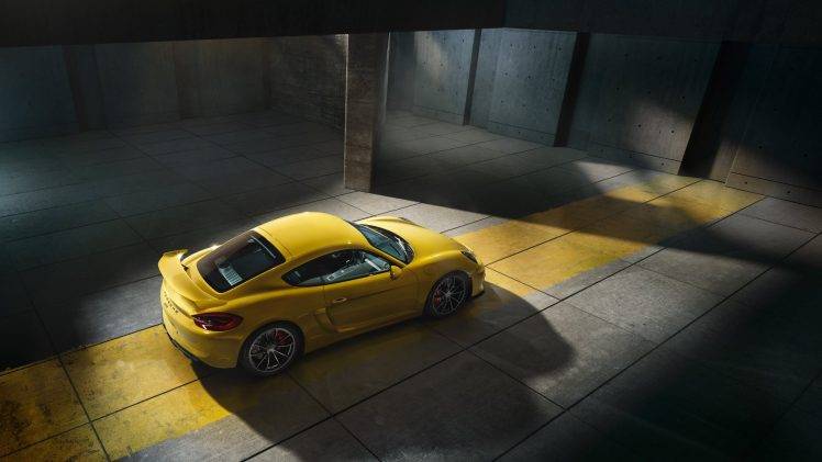 car, Porsche, Porsche Cayman, Porsche Cayman GT4, Yellow HD Wallpaper Desktop Background