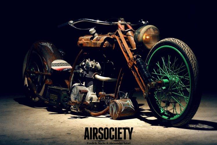 rat Style, Motorcycle, Old Car, Chopper HD Wallpaper Desktop Background