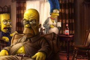 Breaking Bad, TV, The Simpsons, Artwork, Marge Simpson, Homer Simpson, Bart Simpson