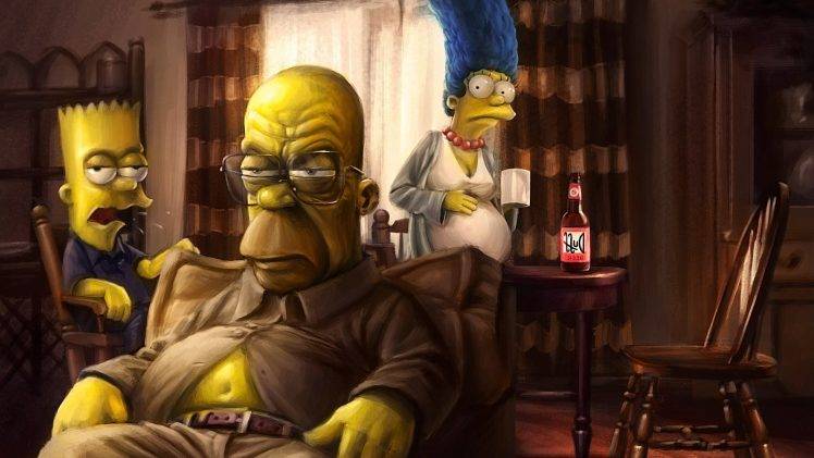 Breaking Bad, TV, The Simpsons, Artwork, Marge Simpson, Homer Simpson, Bart Simpson HD Wallpaper Desktop Background