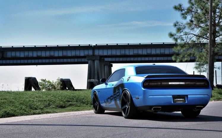 car, Dodge, Dodge Challenger, Road, Bridge HD Wallpaper Desktop Background