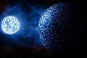 digital Art, Sphere, Ball, 3D, Space, Universe, Planet, Stars, Glowing, Science Fiction
