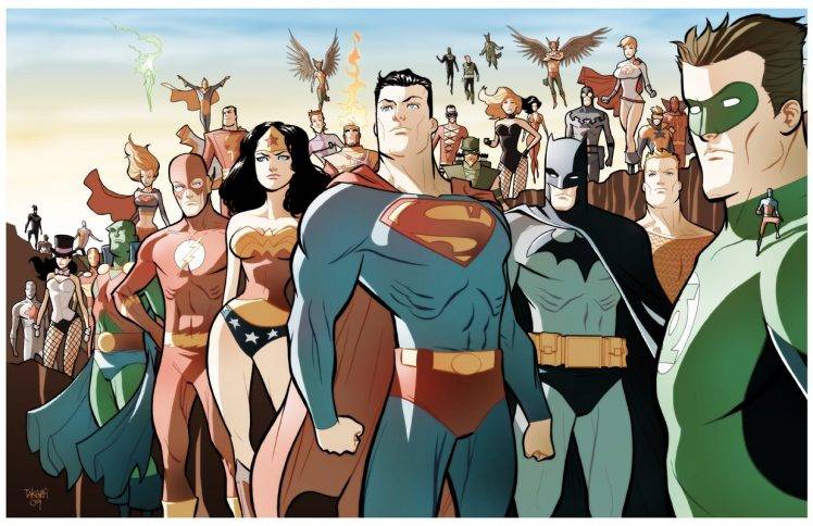 Justice League, Superman, Batman, Wonder Woman, Green Lantern, The Flash, Martian Manhunter, Supergirl, Aquaman, Green Arrow, Hawkgirl HD Wallpaper Desktop Background