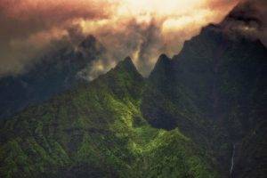 landscape, Nature, Clouds, Sunrise, Mountain, Creeks, Green, Kauai, Summit
