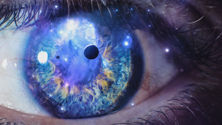 artwork, Digital Art, Eyes, Planet, Galaxy, Universe HD Wallpaper Desktop Background