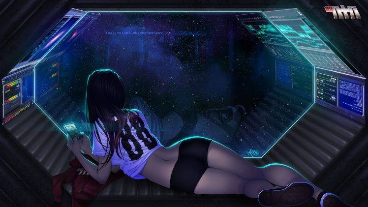 space, Vashperado, Futuristic, Cyberpunk, Anime Girls, 88 Girl HD Wallpaper Desktop Background