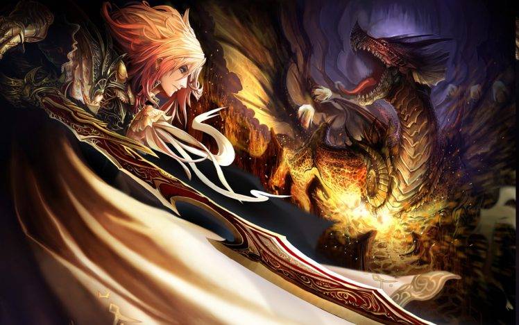 anime, Dragon, Knights HD Wallpaper Desktop Background
