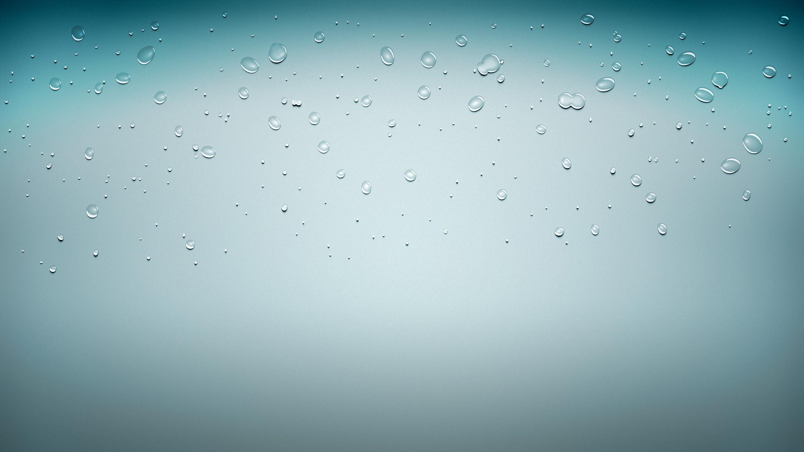 water Drops, Abstract, Cyan, Blue Background, Simple, Artwork, Digital