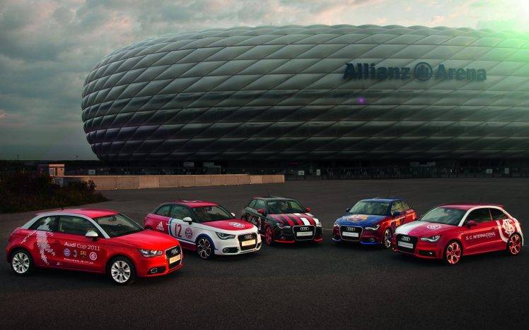 car, Audi A1, Allianz Arena HD Wallpaper Desktop Background