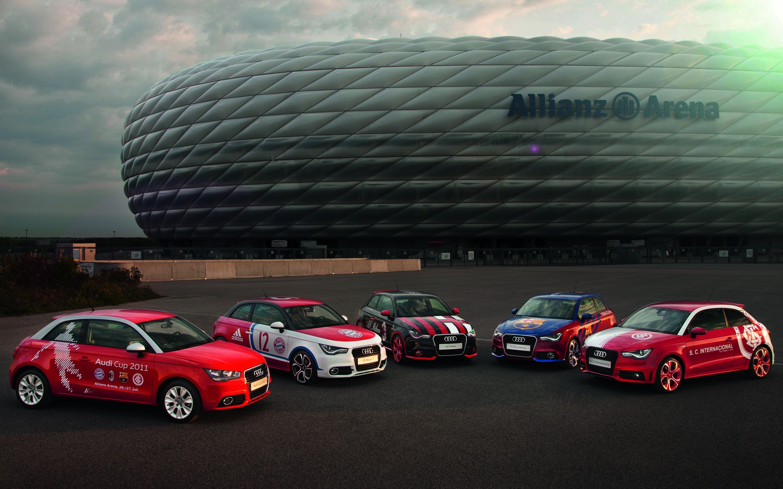car, Audi A1, Allianz Arena Wallpaper