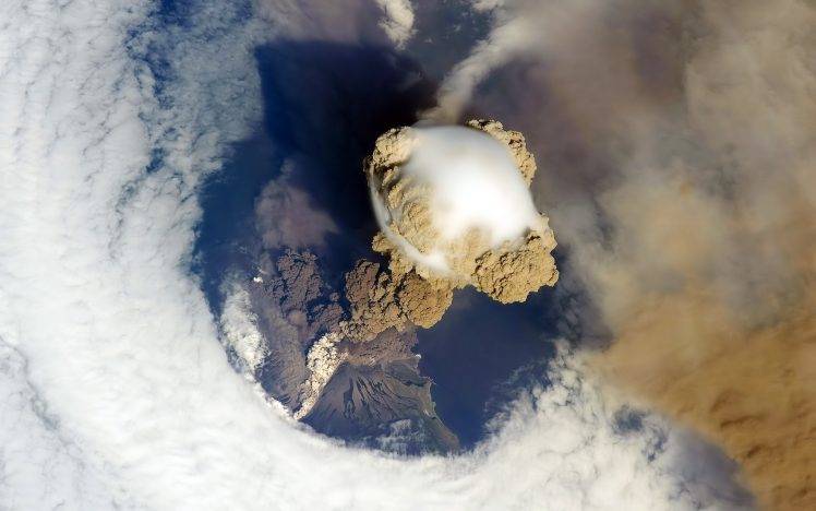 Earth, Sky, Clear Sky, Sea, Space, Volcanic Eruption HD Wallpaper Desktop Background
