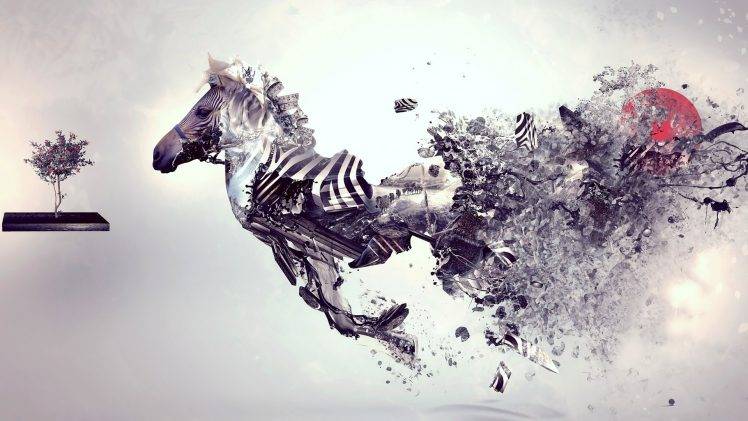 abstract, Zebras, Animals HD Wallpaper Desktop Background