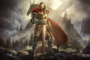 video Games, Fantasy Art, Artwork, Digital Art, Dragon, Sword, Warrior