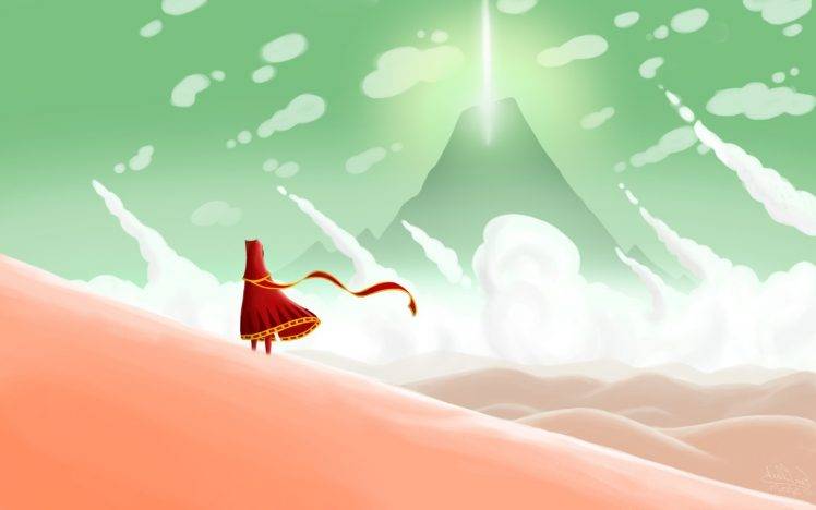 fantasy Art, Red Dress, Video Games, Journey (game) HD Wallpaper Desktop Background
