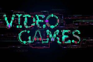 video Games, Typography, Technology, Circuits, Simple Background