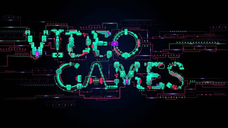 video Games, Typography, Technology, Circuits, Simple Background HD Wallpaper Desktop Background