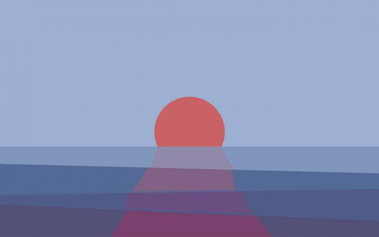 sunset, Abstract, Minimalism HD Wallpaper Desktop Background
