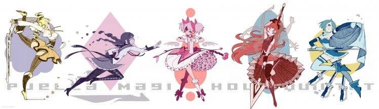 Mahou Shoujo Madoka Magica, Akemi Homura, Kaname Madoka, Tomoe Mami, Miki Sayaka HD Wallpaper Desktop Background