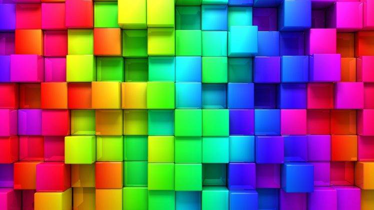 cubic, Rainbows, Abstract HD Wallpaper Desktop Background