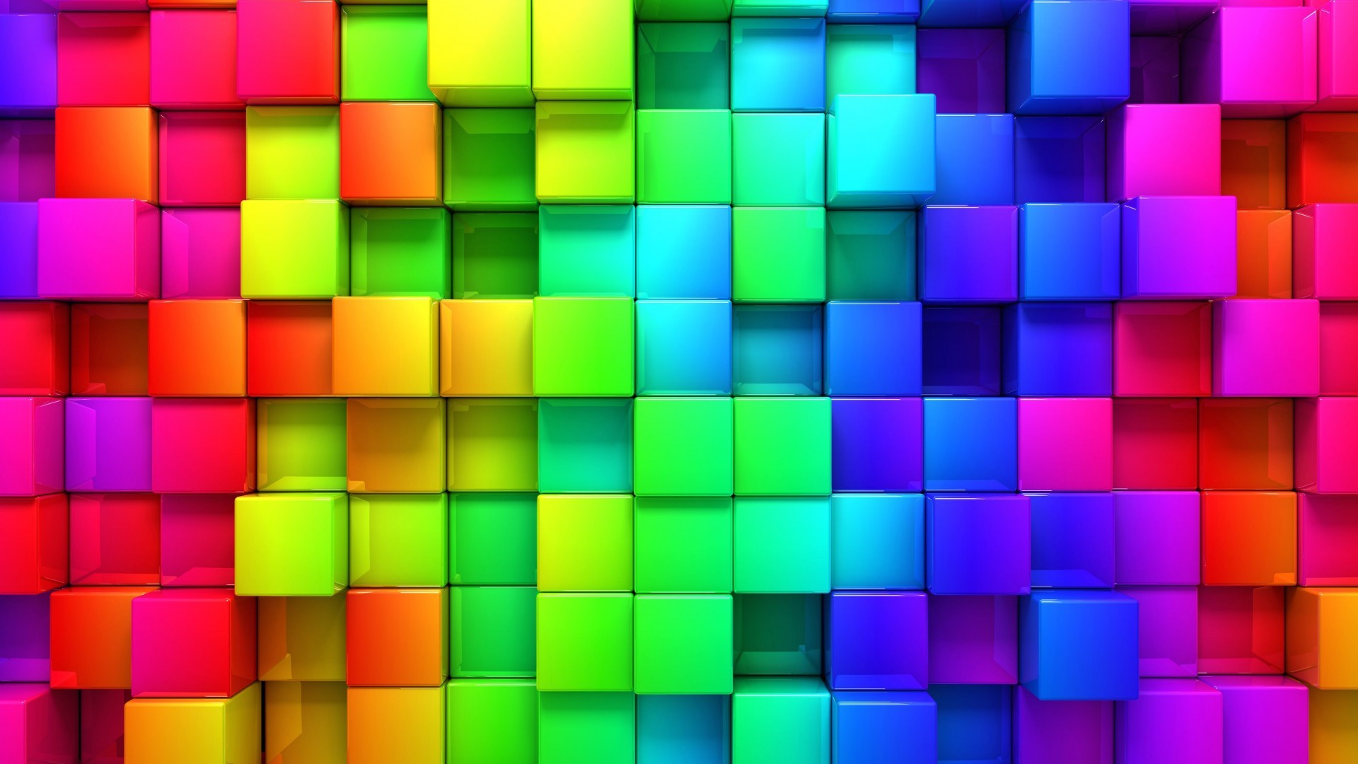 cubic, Rainbows, Abstract Wallpaper
