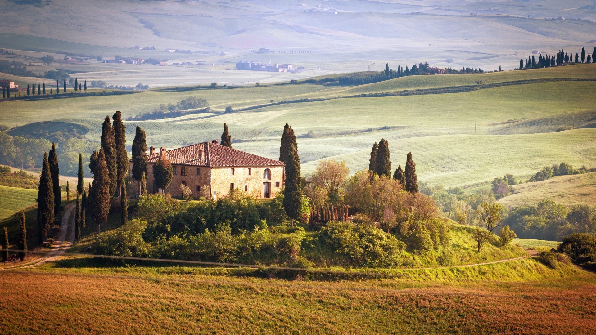 Tuscany, Italy, Nature, Landscape, House Wallpaper