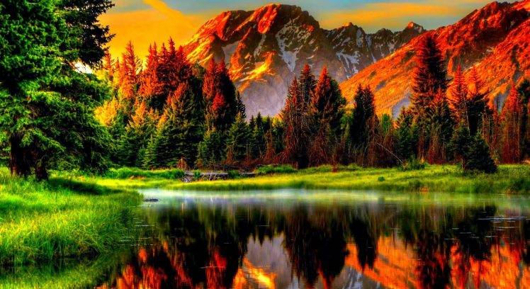 nature, Landscape, Mountain, Water, Forest HD Wallpaper Desktop Background