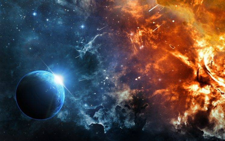 space, Fire, Ice, Planet, Supernova HD Wallpaper Desktop Background
