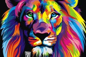 lion, Colorful, Abstract