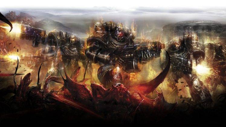 Warhammer 40000, Space Marines, Demon, Legion Of The Damned HD Wallpaper Desktop Background