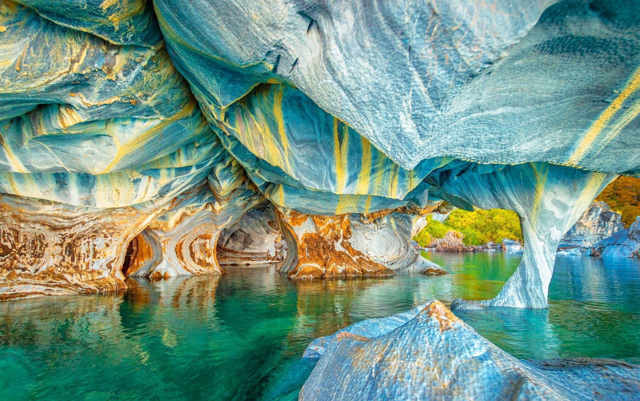 nature, Landscape, Lake, Cave, Chile, Colorful, Water ...