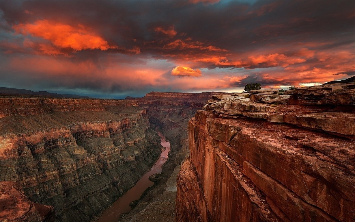 nature, Landscape, River, Sunrise, Canyon, Clouds, Desert, Sky, Erosion, Red, Rock Wallpaper