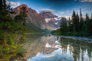 landscape, Nature, Mountain, Reflection, River, Forest, Trees, Pine Trees, HDR, Water