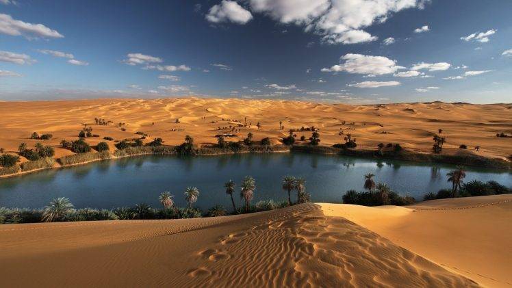 landscape, Oases, Desert HD Wallpaper Desktop Background
