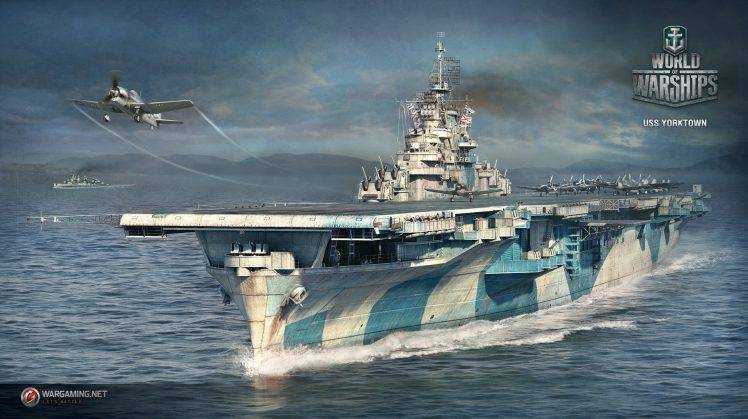 wargaming, World Of Warships, Yorktown, Aircraft Carrier, Video Games HD Wallpaper Desktop Background